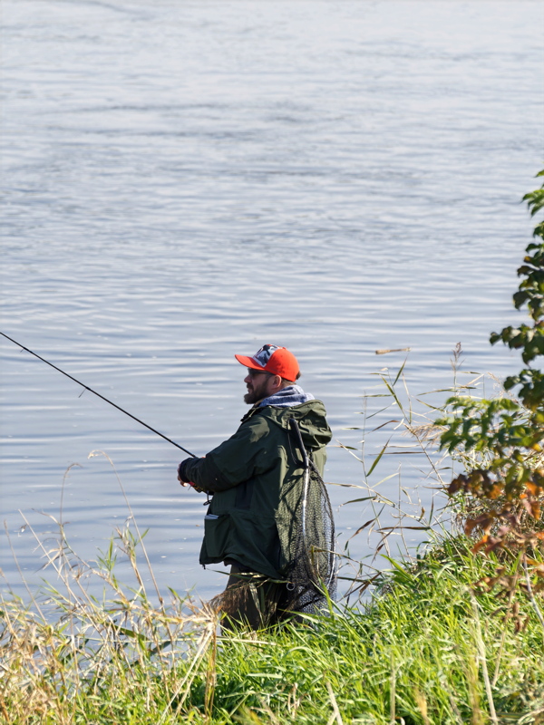 22 - An angler fly fishing by a river